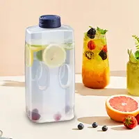 Conteneur à jus pour réfrigérateur, bouteille de 2L, distributeur de boissons réfrigérant avec couvercle pour temps chaud, lait, soda 3