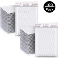 100pcs Bubble Mailers White Bubbles Small Business Supplies Delivery Package Packaging Shipping Bags Mailer Envelope Office 1