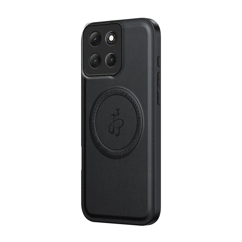 Leather Stand Case with Magnetic Holder and Mag-Safe Compatibility