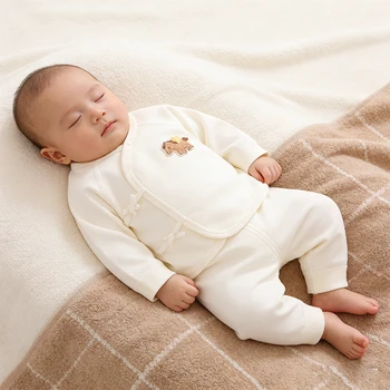 Set di Abbigliamento Base per Neonati 0-3 Mesi, Biancheria Intima in Puro Cotone, Completo Primaverile e Autunnale per Neonati