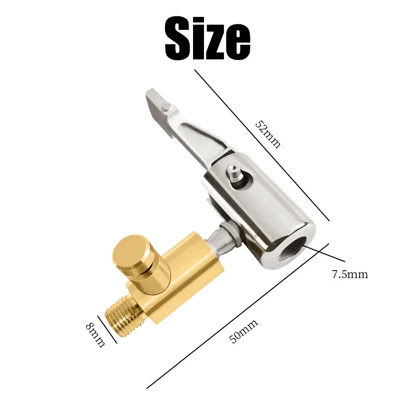 2 Connettori Valvola Pneumatica Da 8mm - Per Gonfiaggio Pneumatici Auto E Compressori - Foto 12