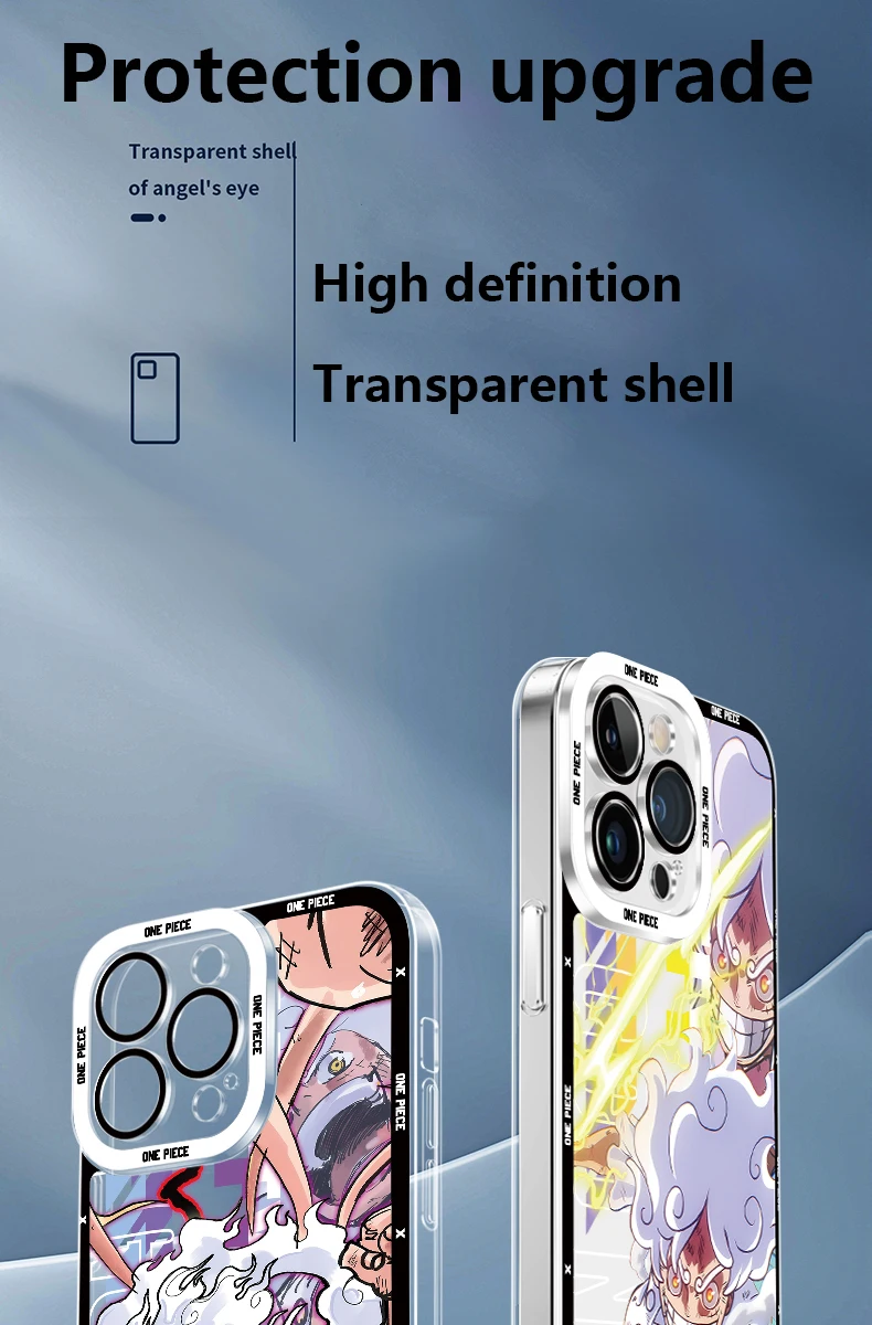 Anime One Piece Clear Case for iPhone 15 14 11 Pro Max 13 12 Mini XR XS X 8 7 6 6S Plus SE 2020 Soft Silicone Shockproof Cover