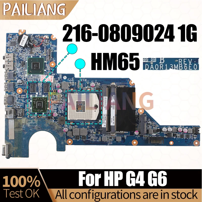 Placa-mãe para Laptop para Notebook hp Testado Completamente Da0r13mb6e0 Hm65 2160809024 1g 636373-001 650199-001 - Imagem 5