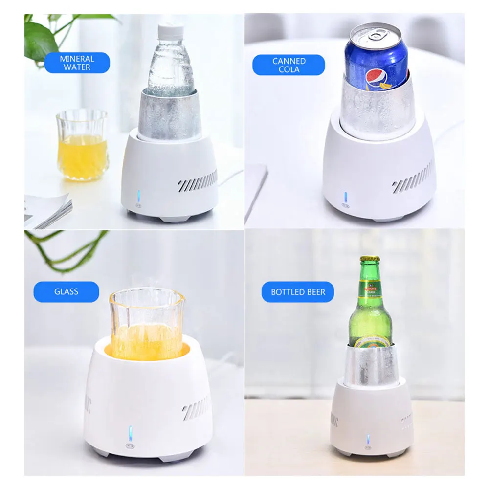 Small Desktop Freezer Beverage Fast Cooler Cup Electric Beer Bottle Quick Cup Can Water Soda Drinks Cooling Cooler