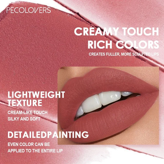 Moisturizing Lip Stain,Waterproof Lipstick，long Lasting，Matte Crayon Lipstick,Lightweight,Smooth Lipstick Pen,