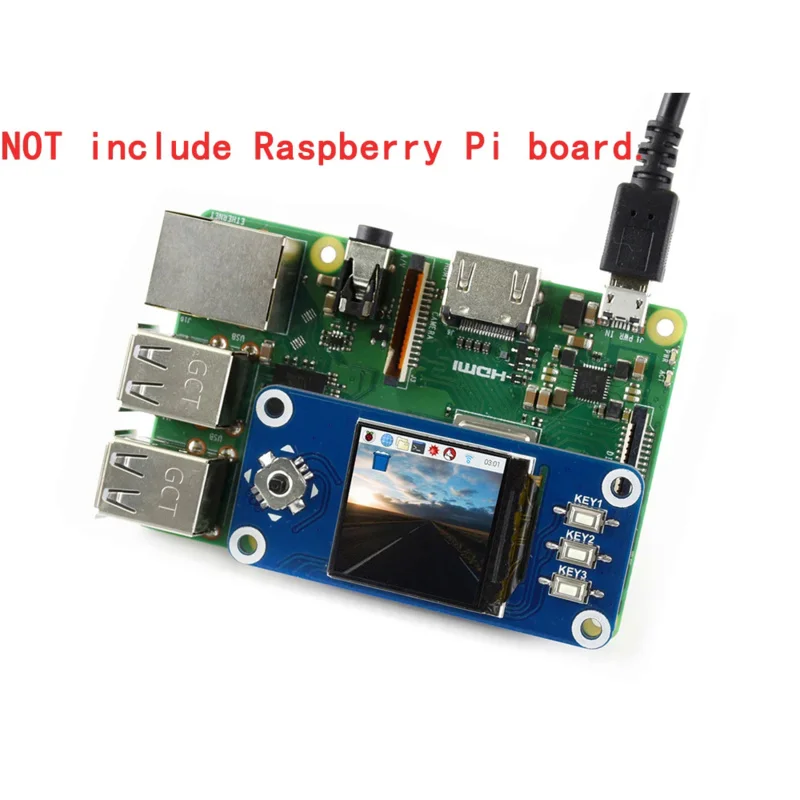 SPI LCD 디스플레이 스크린 모니터 모듈 모자 키트, RPI 라즈베리 파이 0 제로 2 W 2 W 확장 3B 플러스 3 4 모델 B용, 1.3 인치, 240x240