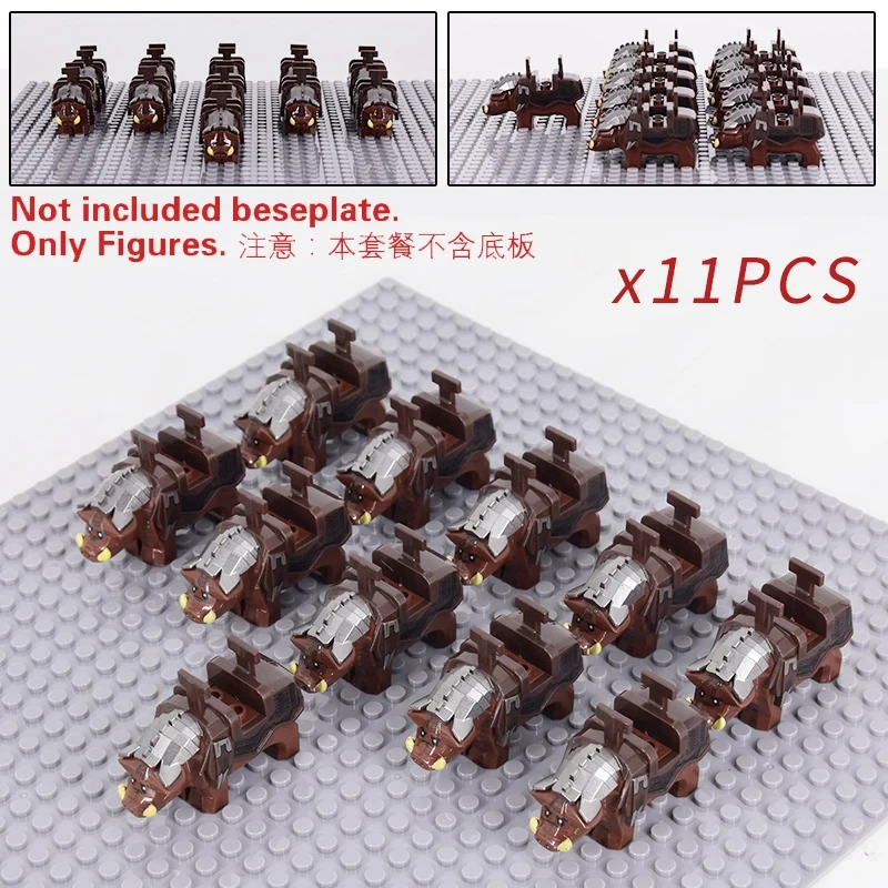 Medieval Military Sets Cavalry Figures War Horse Animals Building Blocks Parts Knight Weapons Accessories Toys for kids gifts 6