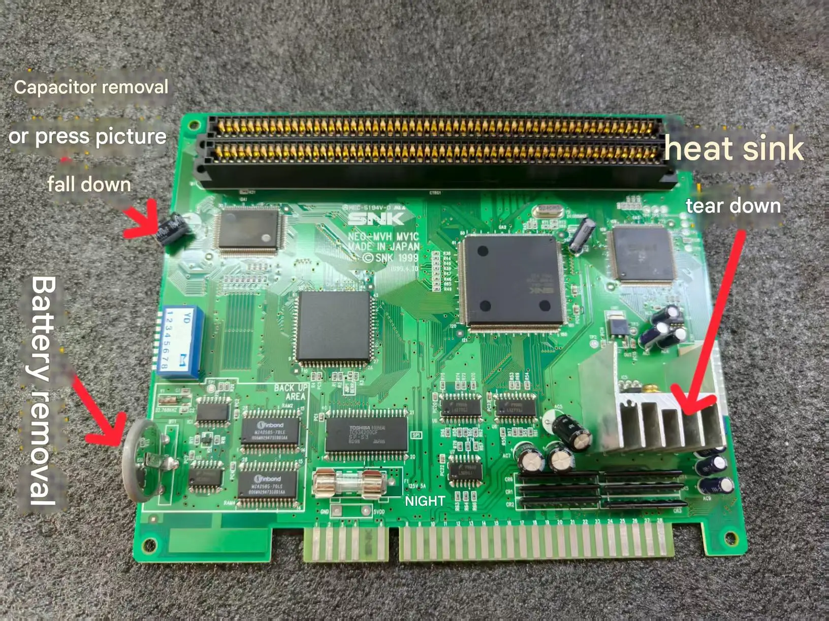 Description Picture 4 of itemNeogeo MVS NEO GEO Mod Kit Unfinished Home Arcade Game Console Motherboard Case and Adapter (MV1C not included)