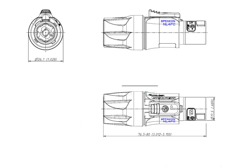 4-Pin Speakon-Stecker NL4FX NL4FC Kompatibel 4-Kern-Lautsprecherstecker Verstärkerkabel-Adapter Drehverschluss PA-System-Stecker – Detail 25