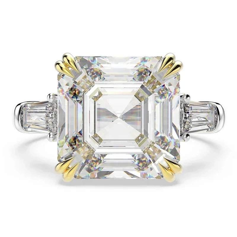 Desire 925 Sterling Silver Created Moissanite Citrine Diamonds Gemstone Wedding Engagement Ring Fine Jewelry Gift Wholesale