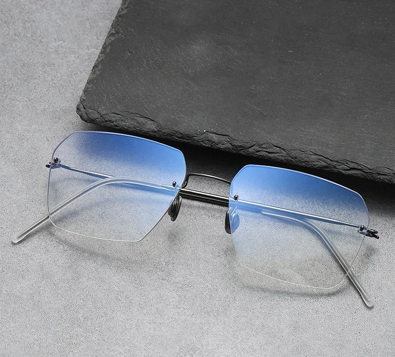 Bobbie Women's Rimless Polygon Square Eyeglasses