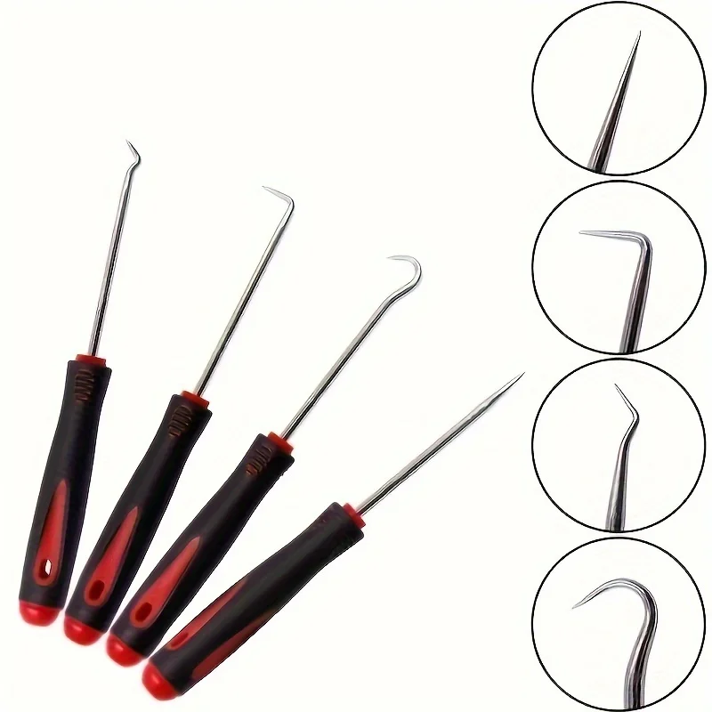 Oil Seal Screwdrivers Sealing Repair Tools Seal Remover 4pcs Oil Seal Pliers Set Pull Hook Oil Seal Screwdriver Puller Disassembly Hook Tire Repair Automotive Tools