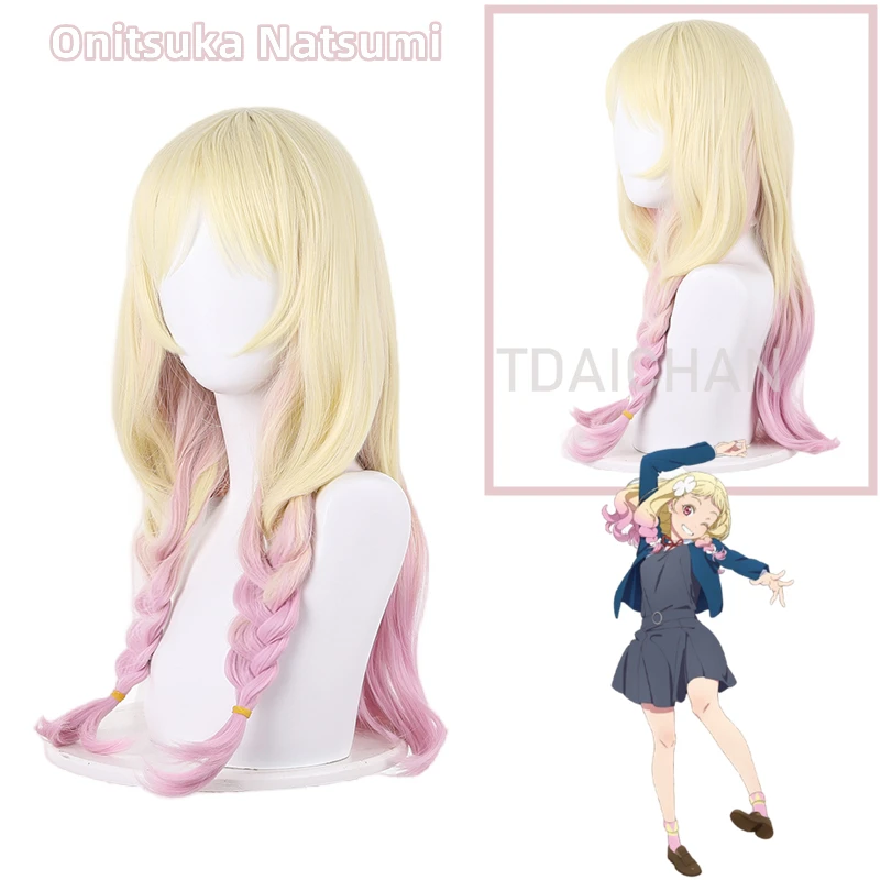 Lovelive!Superstar!! Onitsuka Natsumi Parrucca Cosplay Oro Chiaro Rosa Gradiente Trecce Cos Parrucca Halloween Festa Di Carnevale Carino