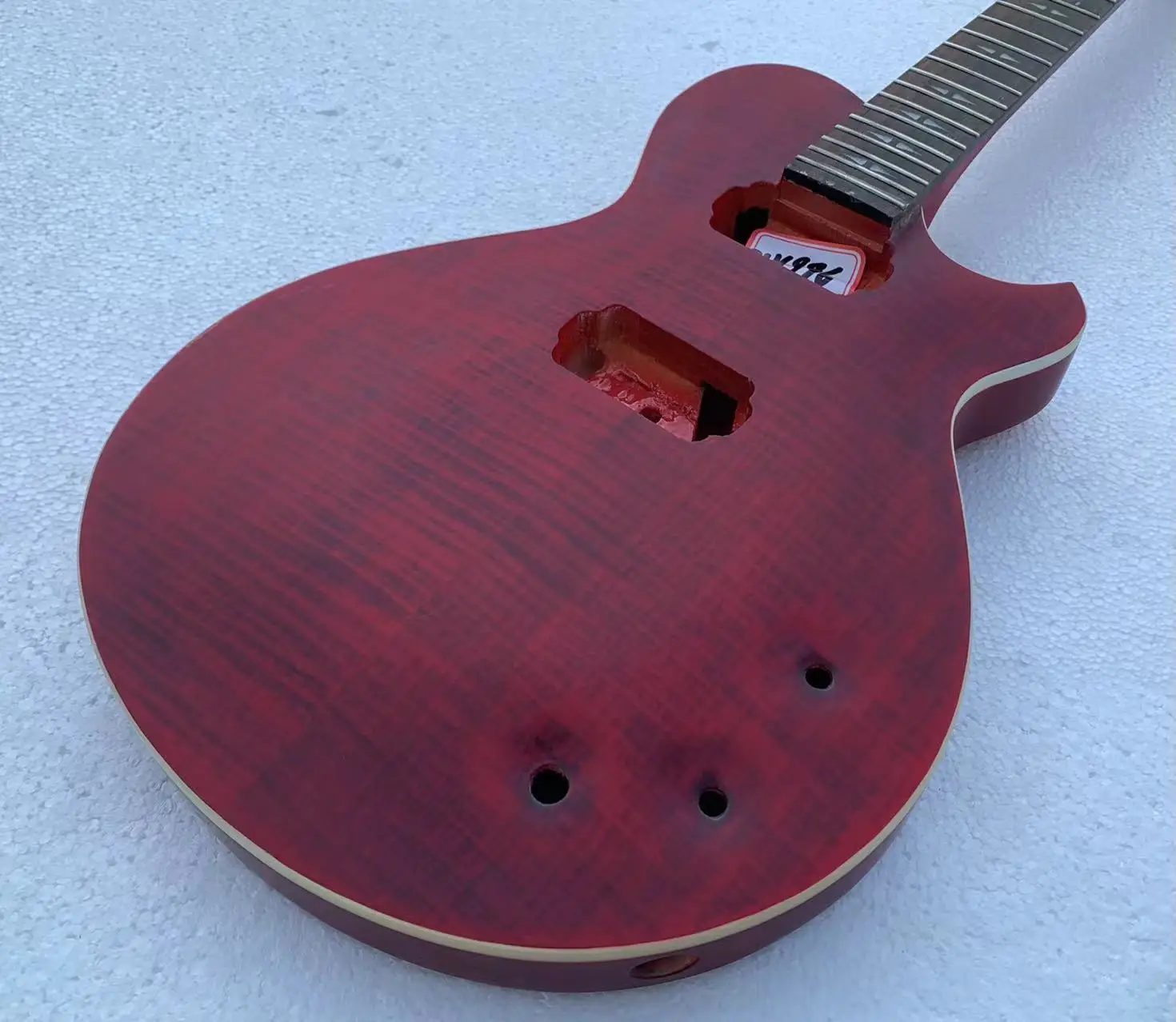 

MK DIY Custom 6 Strings Electric Guitar Flame Maple Top Part Guitarra without Hardwares in Stock Discount Free Shipping W1996