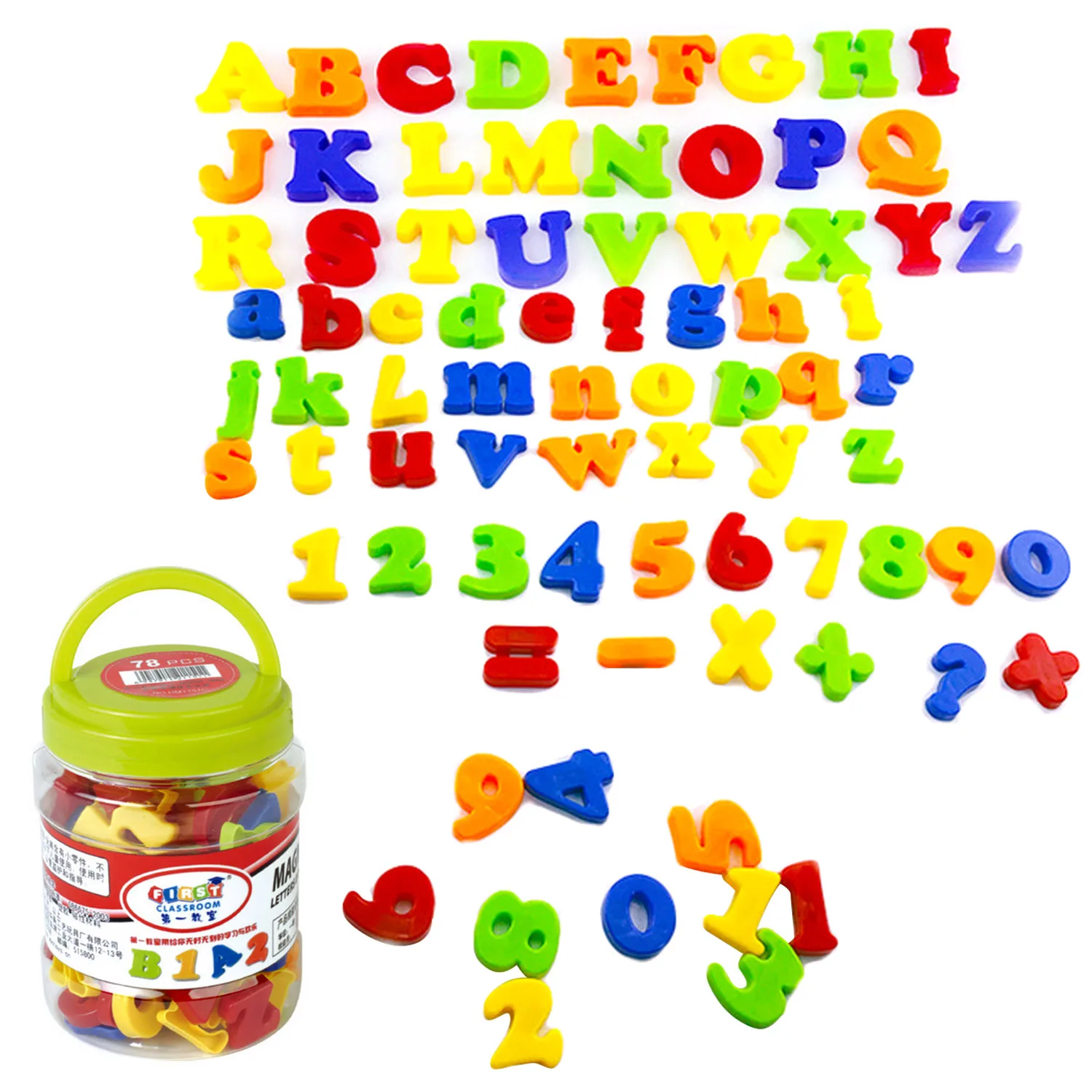 78PCS Magnetic Fridge Magnet Sticker For Kids Children Letter Number Symbol Refrigerator Early Education Colorful Magnet Sticker