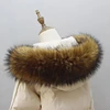 Winter Women's Big Fur Hooded Coat Collar Fake Fur Scarf Ladies Jacket Coat Faux Raccoon Fur Collar 1