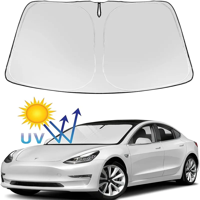 

Windshield Sunshade Folding Sun Visor Protector Sun Shade Cover for Tesla Model Y Model 3