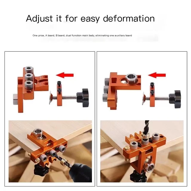 Kit Maschere Per Fori Tascabili 3 In 1 - Guida Alla Perforazione Per Legno, Con Accessori