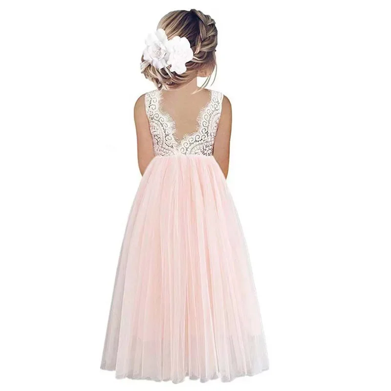 

Flower Girl Dress Baby Kids Summer Princess Party Lace Wedding Birthday Dresses Children Clothing 2 4 6 8 10 12 14