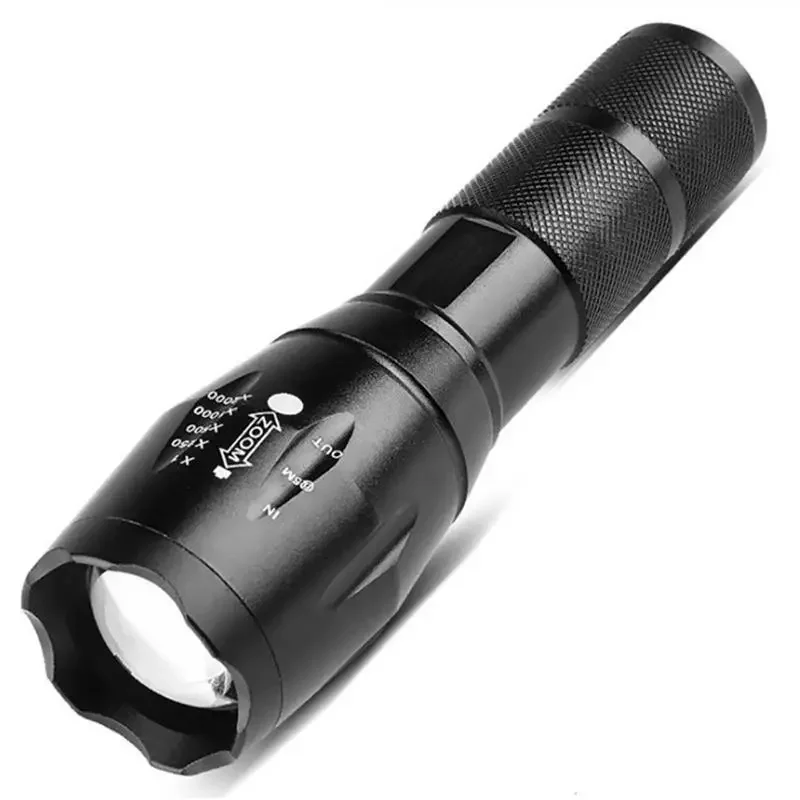 LED Flashlights T6 Strong Light Flashlight Aluminum Alloy Telescopic Zoom Battery Version Charging Outdoor Searchlight Remote led flashlights