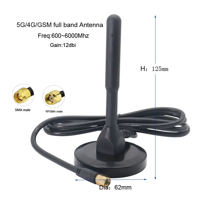 5G 4G LTE 3G GSM High Gain 12dbi Omni WiFi 600~6000Mhz Waterproof Router Antenna For Signal Boost SMA TS9 N TNC BNC Male - Image 2