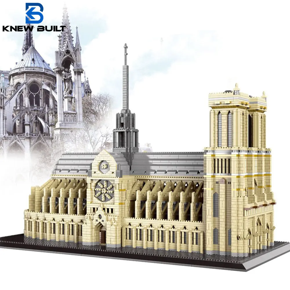 

KNEW BUILT Notre Dame de Paris 3D Plastic Model Architecture Micro Brick for Adult Building Blocks Toys Kits Assemble Decoration
