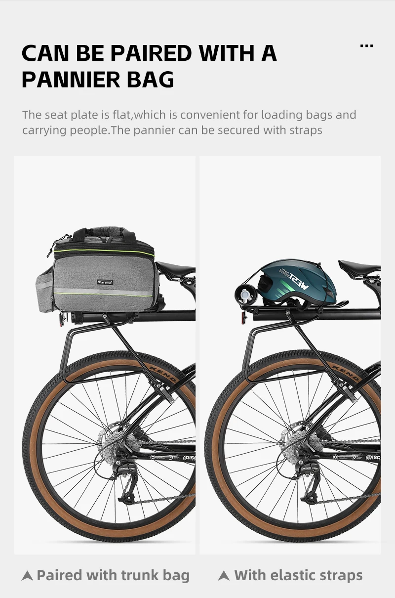 WEST BIKING Schnellspanner für Fahrradkofferraum, Aluminiumlegierung, Fahrrad-Rücksitz, Gepäckträger mit reflektierendem Sicherheits-Fahrradzubehör – Detail 8