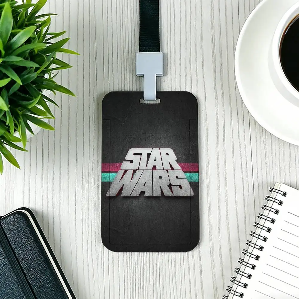 S-Star Wars Logo Taschen-Kreditkartenhalter Ausweishalter Buskartenhalter Passhülle mit Halsband Lanyard – Detail 6