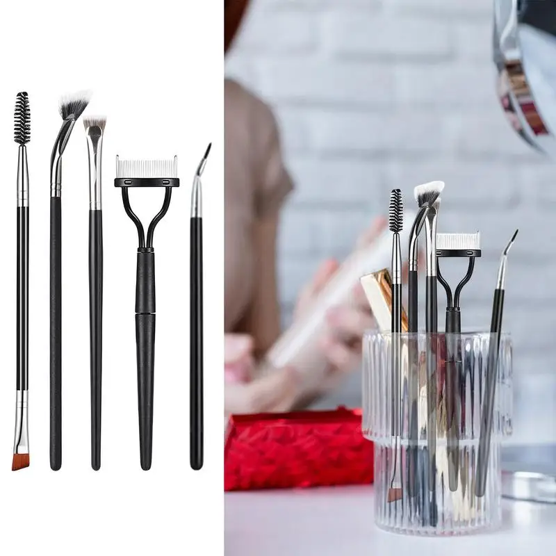 5 Stück Fächerförmige Wimpernbürsten – Klappbar, Abgewinkelt, Für Natürlichen Lift & Volumen