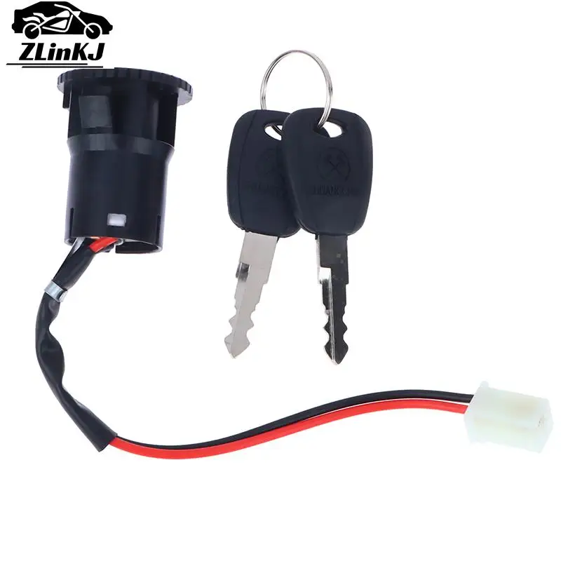 1Set 2 Fili Interruttore Di Accensione Con 2 Chiavi Di Blocco On-Off Per Scooter Elettrico Atv Pocket Bikes Moto Atv Quad Bike