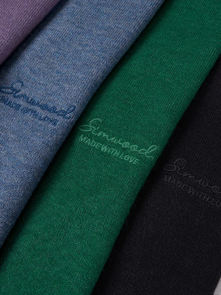 Turtleneck Sweater Basic Sweater Jacquard Sweater SIMWOOD Autumn Basic Sweater Men Regular Fit Warm Knits Pullovers