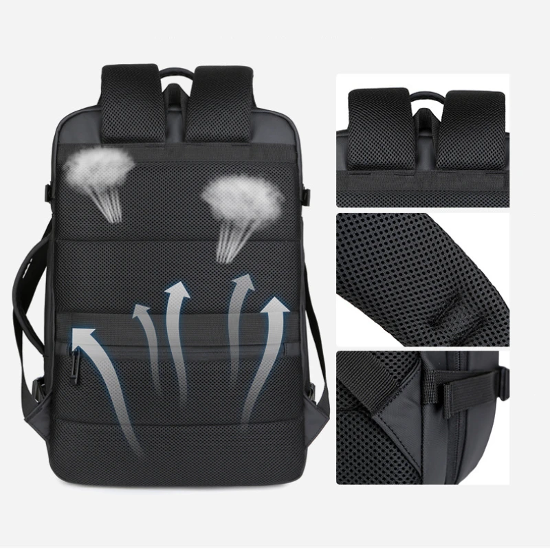 Expandable Large-capacity Backpack USB Charging Port 15 Inch Laptop Bag Waterproof Multifunctional Business Travel Bag Wholesale