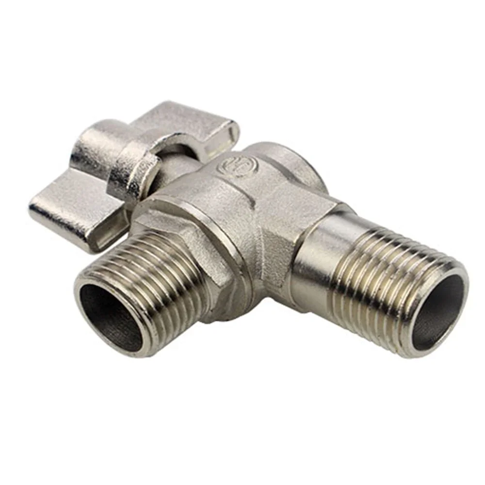 4 Points Full Copper Large Flow Angle Valve Ball Valve 1/2 Right Angle Ball Core Faucet Triangle Water Heater Switch