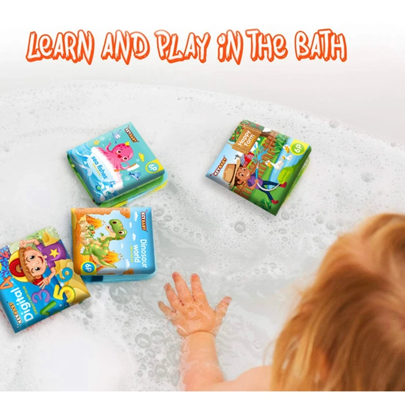Soft Baby EVA Cartoon Bath Books with BB Whistle Early Educational Bathroom Toys Montessori Waterproof Pages Baby Book  Toddler 5