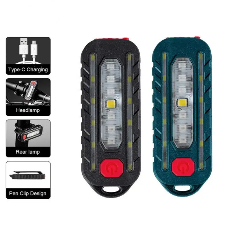 미니 LED 손전등 USB 충전식 자전거 조명, 휴대용 포켓 손전등 키체인 램프, 미등 플래시, 1 개, 2 개, 3 개