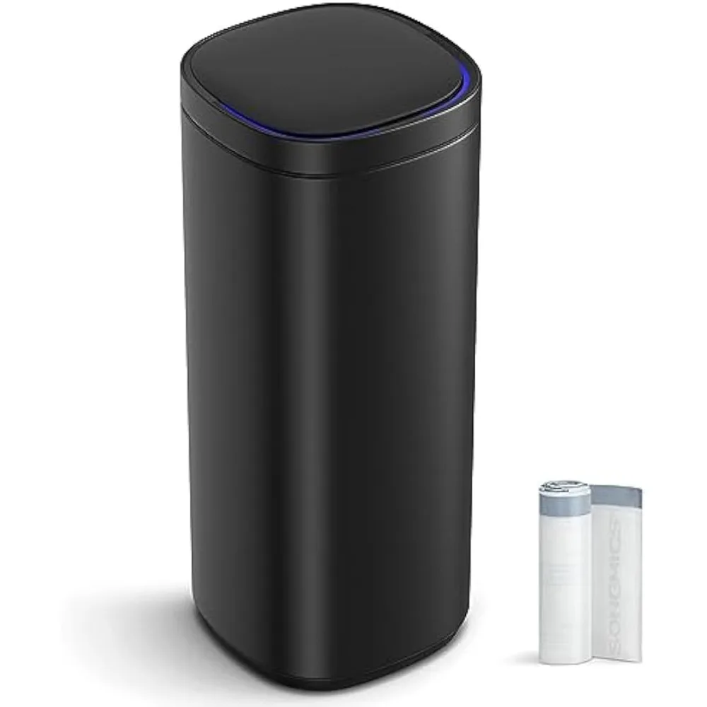 

Stainless Steel Tin for Bathroom Dump Motion Sensor Trash Can Tall 13 Gallon Automatic Kitchen Garbage Can Ozone Odor Control
