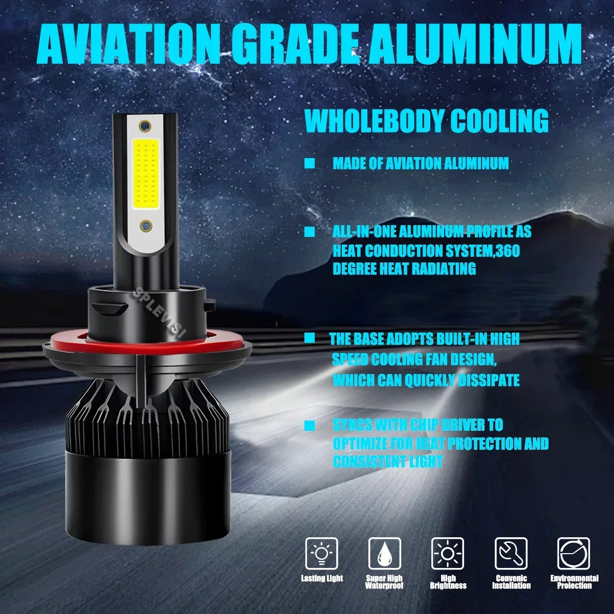 Led 자동차 헤드 라이트 6000K H13 9008 램프 조명 과열 보호 Ford MUSTANG 2005-2012 2006 2007 2008 2009 2010 2011