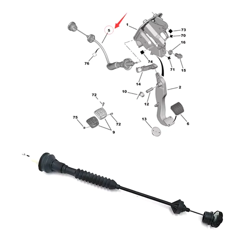 2150EC 2150CK 212830 For Peugeot 206CC 207 clutch cable Citroen C2 Clutch operating cable,manual gear clutch cable 9686559280
