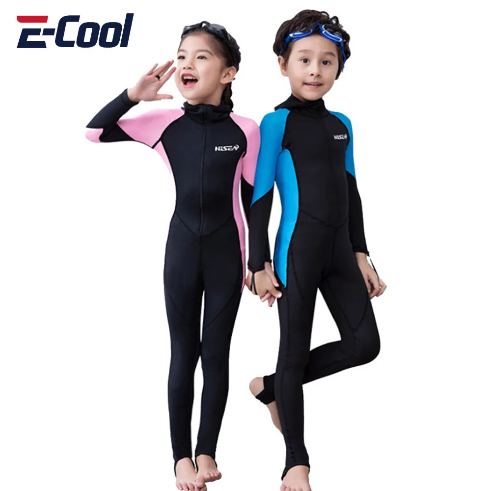 One Piece Diving Suit for Child Long Sleeve Sun Protection Swimwear for
