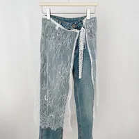 Midi Skirts Women Lace Drawstring Design Elegant Korean Style Spring Summer A-line High Waist Irregular Side Slit Fashion Street - Image 6