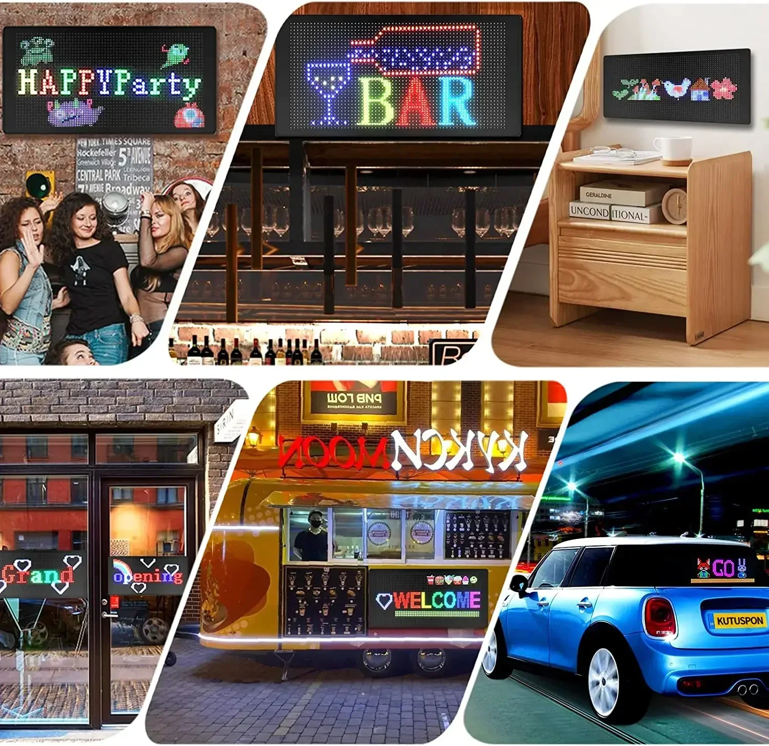 USB Flexible LED Pixel Panel Sign Bluetooth APP 5V Addressable RGB ...
