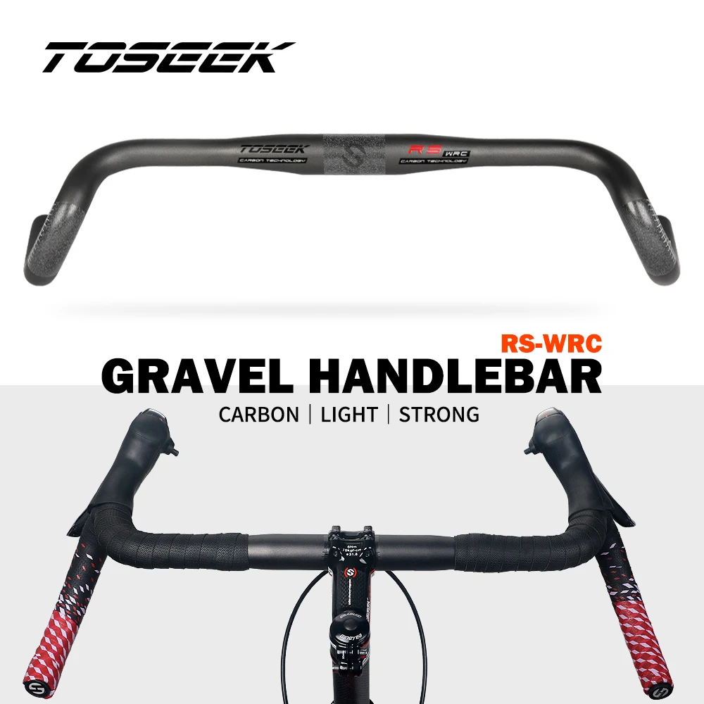 Toseek Rs-Wrc Gravel Bike Manubrio In Carbonio Exotropism Manubrio 31.8Mm Cyclocross Manubrio Bici Da Strada Accessori Bici