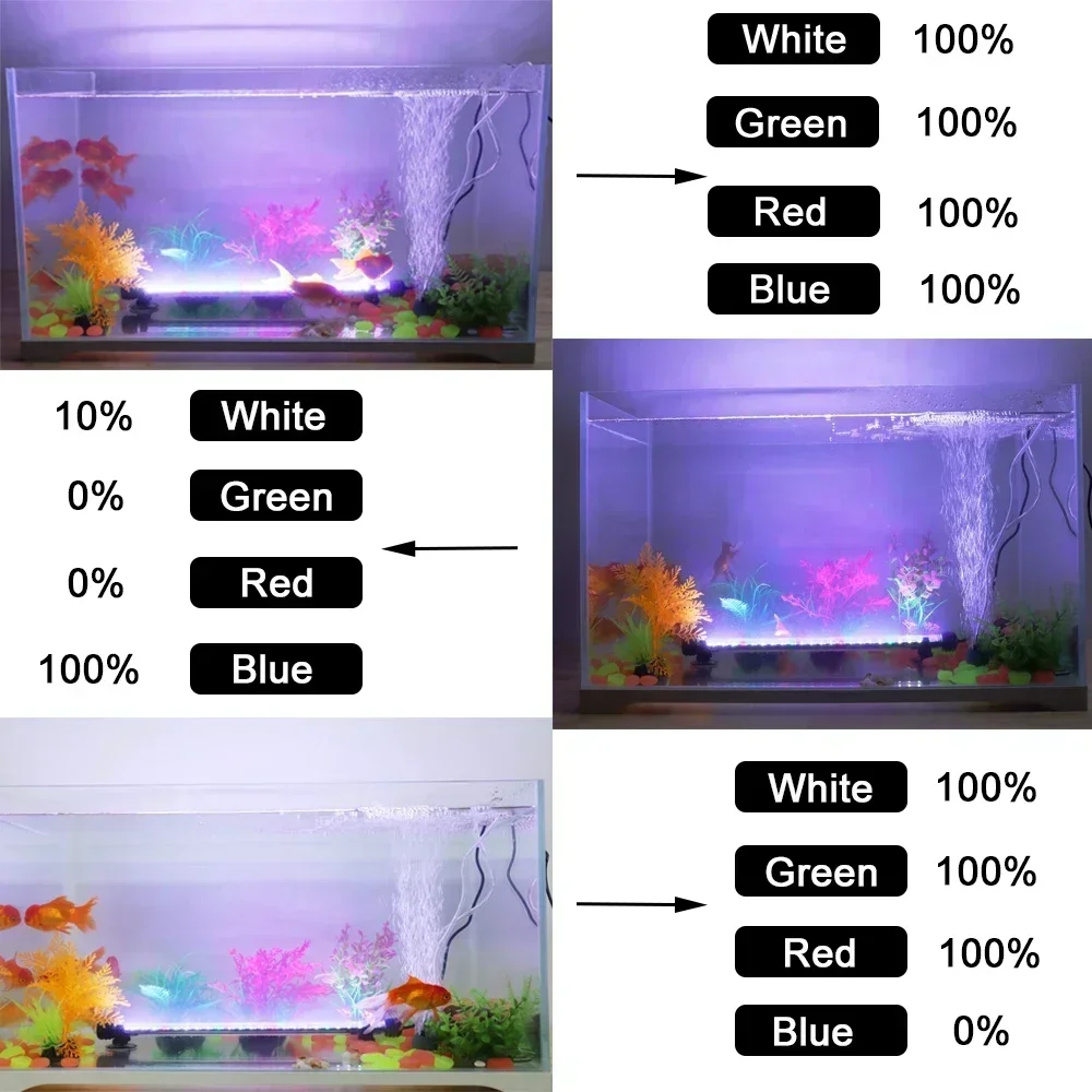 90-260V Aquarium Light LED Waterproof Fish Tank Clip Light Underwater Decor Lighting Submersible Lamp Plant Grow Lamp 18-58 CM led lamp,aquarium light,aquarium lamp