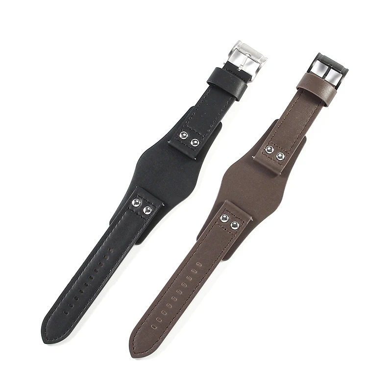 Breathable Skin Friendly Genuine Cowhide Leather Watchband – Waterproof 22mm Strap