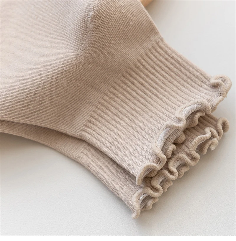 Für Frauen Nette Neue Sommer Japanischen Stil Atmungsaktive Mädchen Kurze Kawaii Einfarbig Rüschen Rüschen Socken Casual Süße_voghion.com