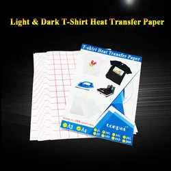 Inkjet Heat Transfer Paper for Dark and Light Cotton Fabric - 10 Sheets, A4 Size (A4 light 10 sheets)