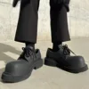 Platform Loafers for Men and Women Big Round Toe Chunky Loafers Women Shoes Lace Up Comfort Casual Fashion Business Work Shoes 5