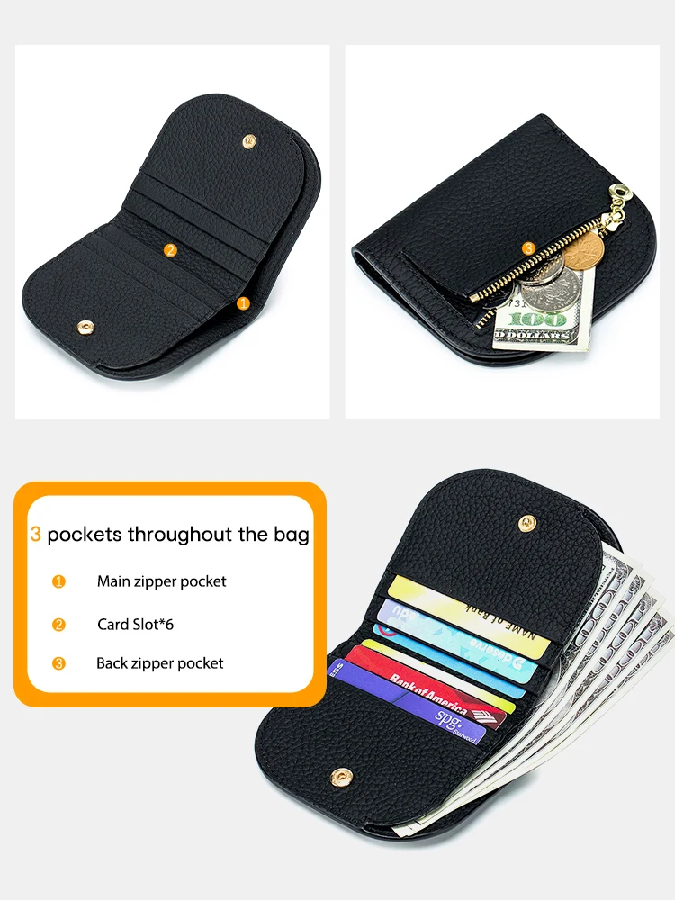 Zency Female Genuine Leather Wallet Multifunction Credit Card Bag Women Coin Purse Money Bags Fashion ID Package