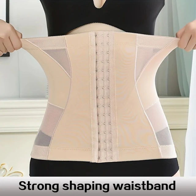 New Women's Tight Belly Contrast Mesh Splicing Body Shaping Cloth Women's  Tight Buckle Shaping Waist Belt