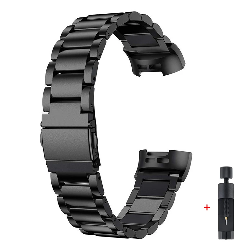 Fitbit Charge 3 용 스테인레스 스틸 팔찌 스트랩 Charge 3 SE 금속 밴드 스트랩 용 손목 밴드 루프 교체